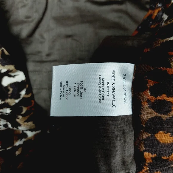 New Veronica Beard Oksana Linen Leopard Pant in Brown Multi P3613 - Picture 8 of 9